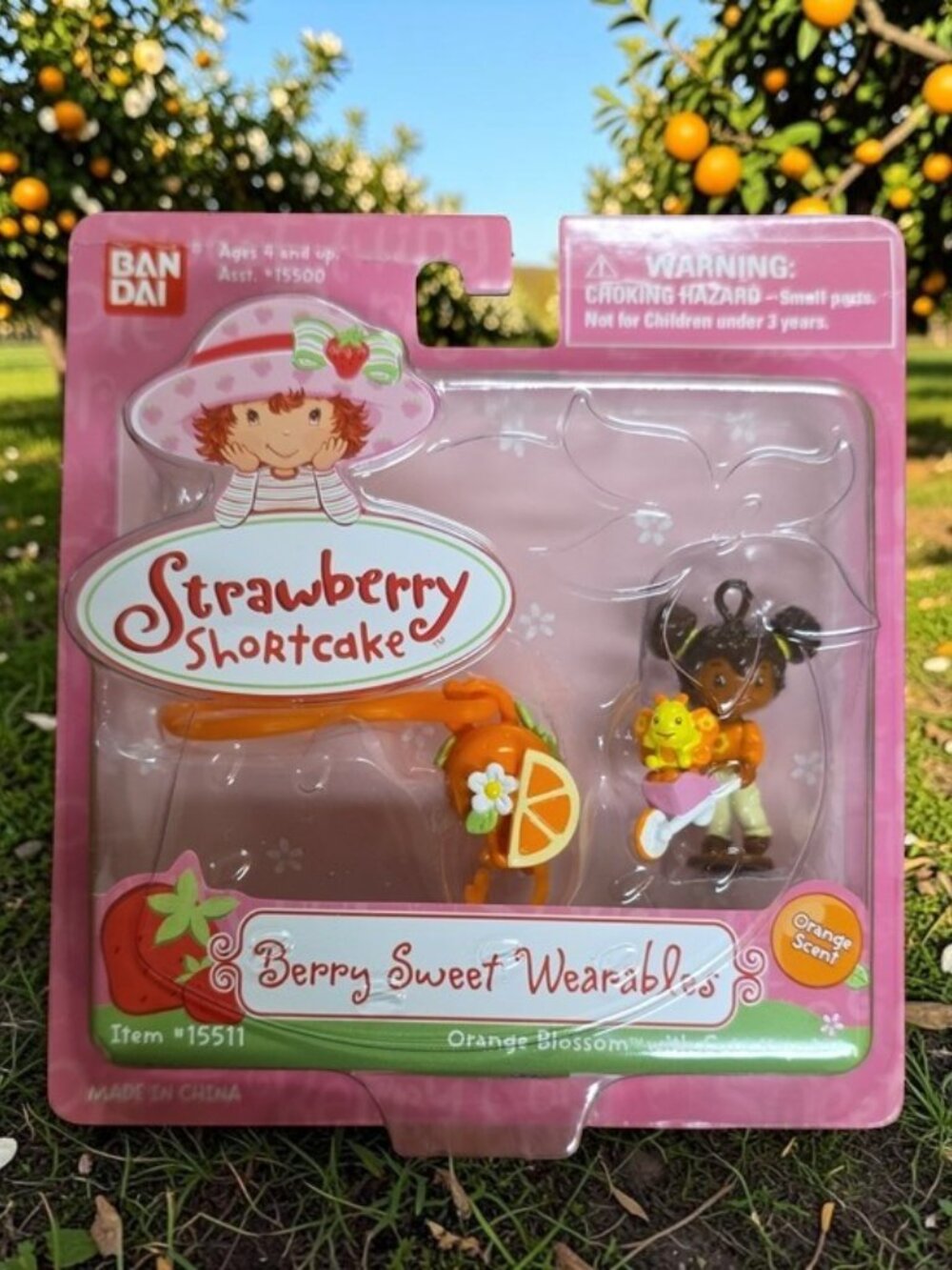 Strawberry Shortcake Berry Sweet Wearable Orange Blossom Keychain Charm Set 2002